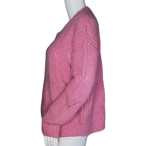 Madewell Sweater Womens Medium Pink Charley Pullover Alpaca Blend Cozy‎ Preppy - Picture 3 of 8